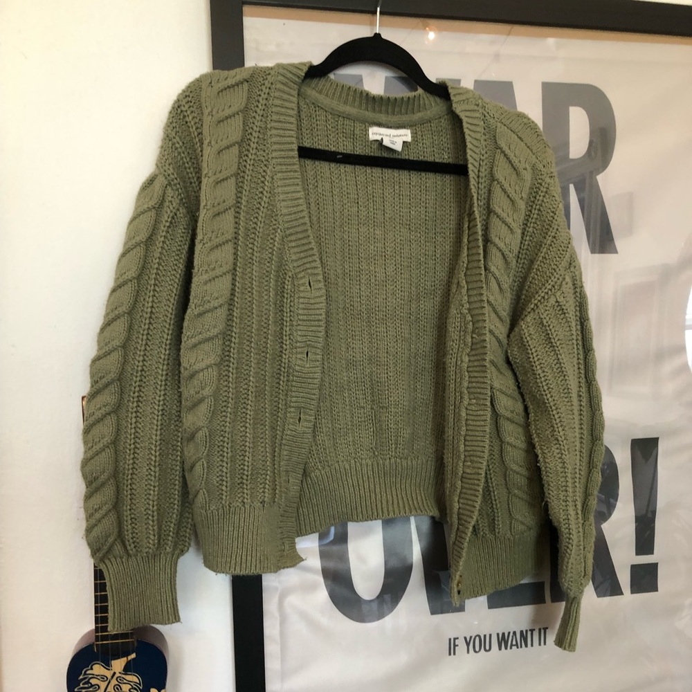 Chunky Green Cardigan